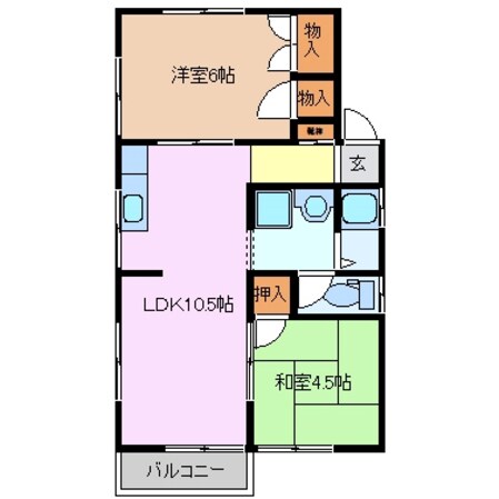 西古河アパートの物件間取画像